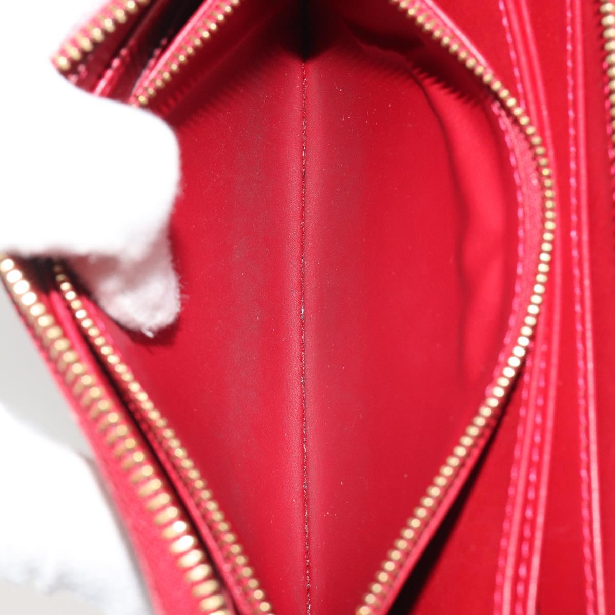 LOUIS VUITTON Monogram Vernis Zippy Wallet Pomme D'amour M91981 Auth 188188A