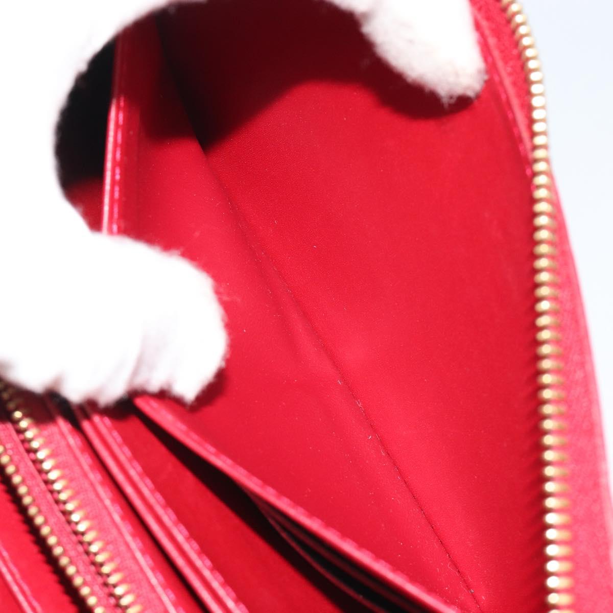 LOUIS VUITTON Monogram Vernis Zippy Wallet Pomme D'amour M91981 Auth 188188A
