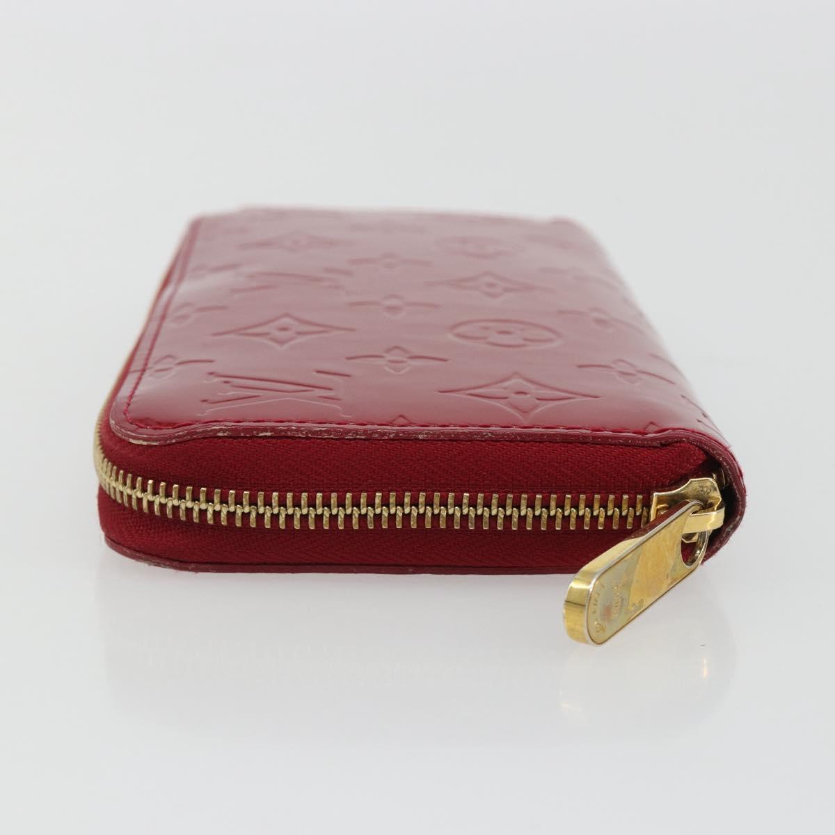 LOUIS VUITTON Monogram Vernis Zippy Wallet Pomme D'amour M91981 Auth 188188A