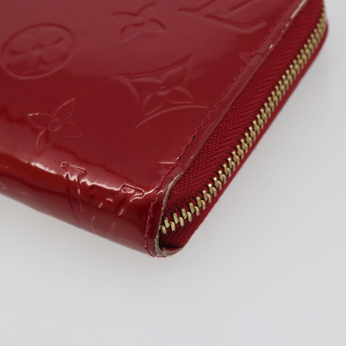 LOUIS VUITTON Monogram Vernis Zippy Wallet Pomme D'amour M91981 Auth 188188A