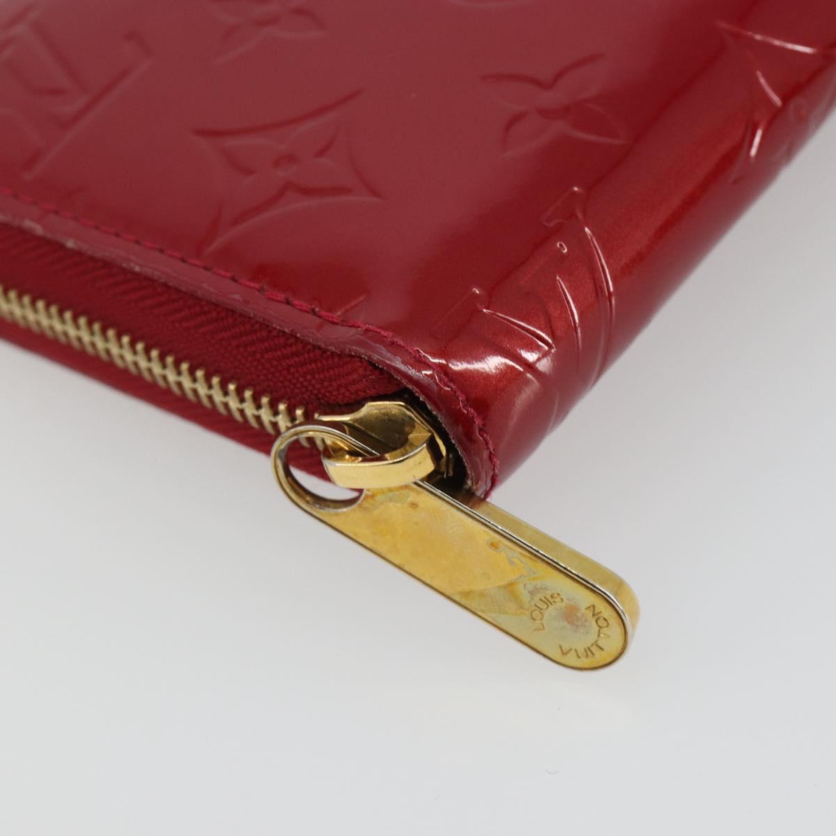 LOUIS VUITTON Monogram Vernis Zippy Wallet Pomme D'amour M91981 Auth 188188A
