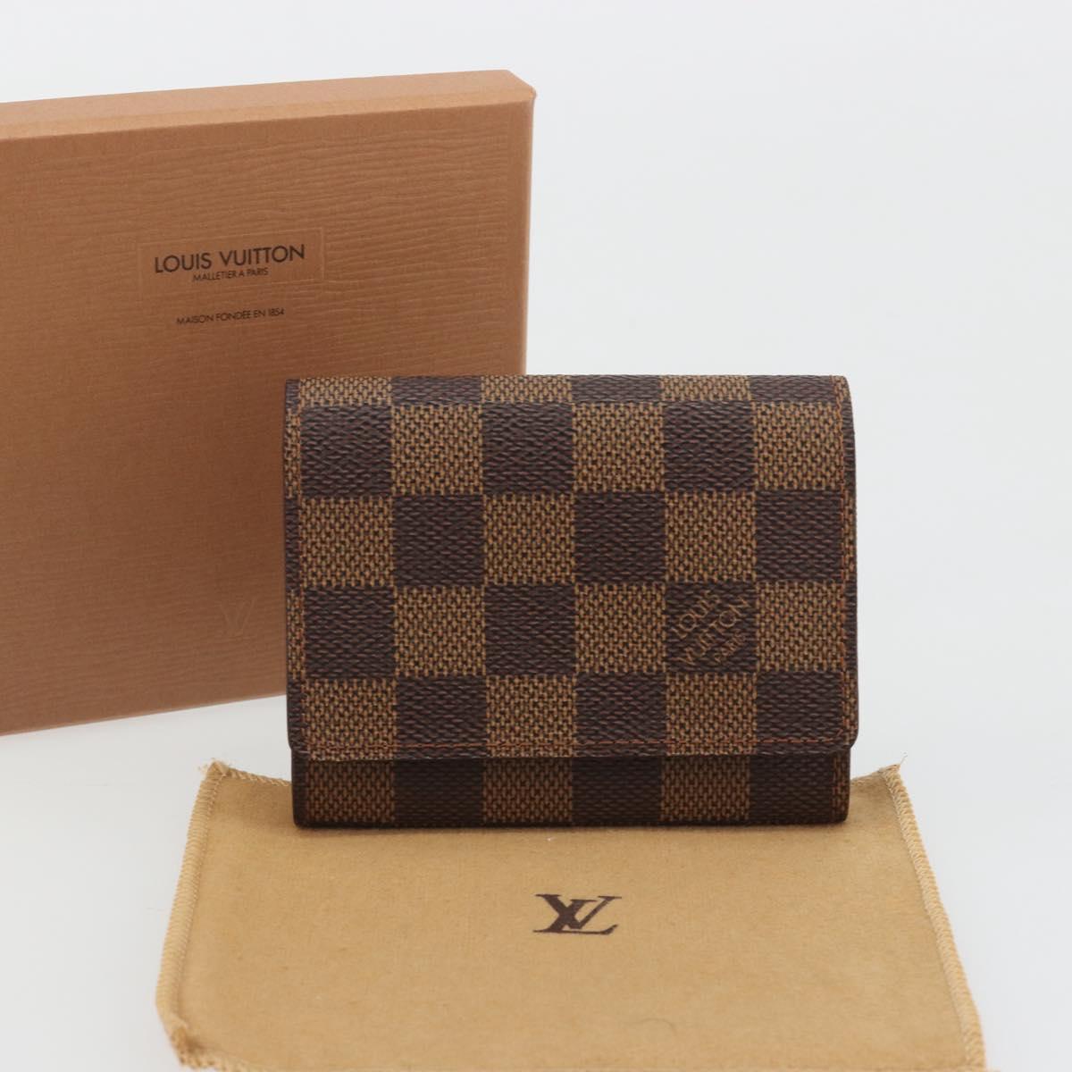 LOUIS VUITTON Damier Ebene Anvelop Cult De Vuitto Card Case N62920 Auth 188192A