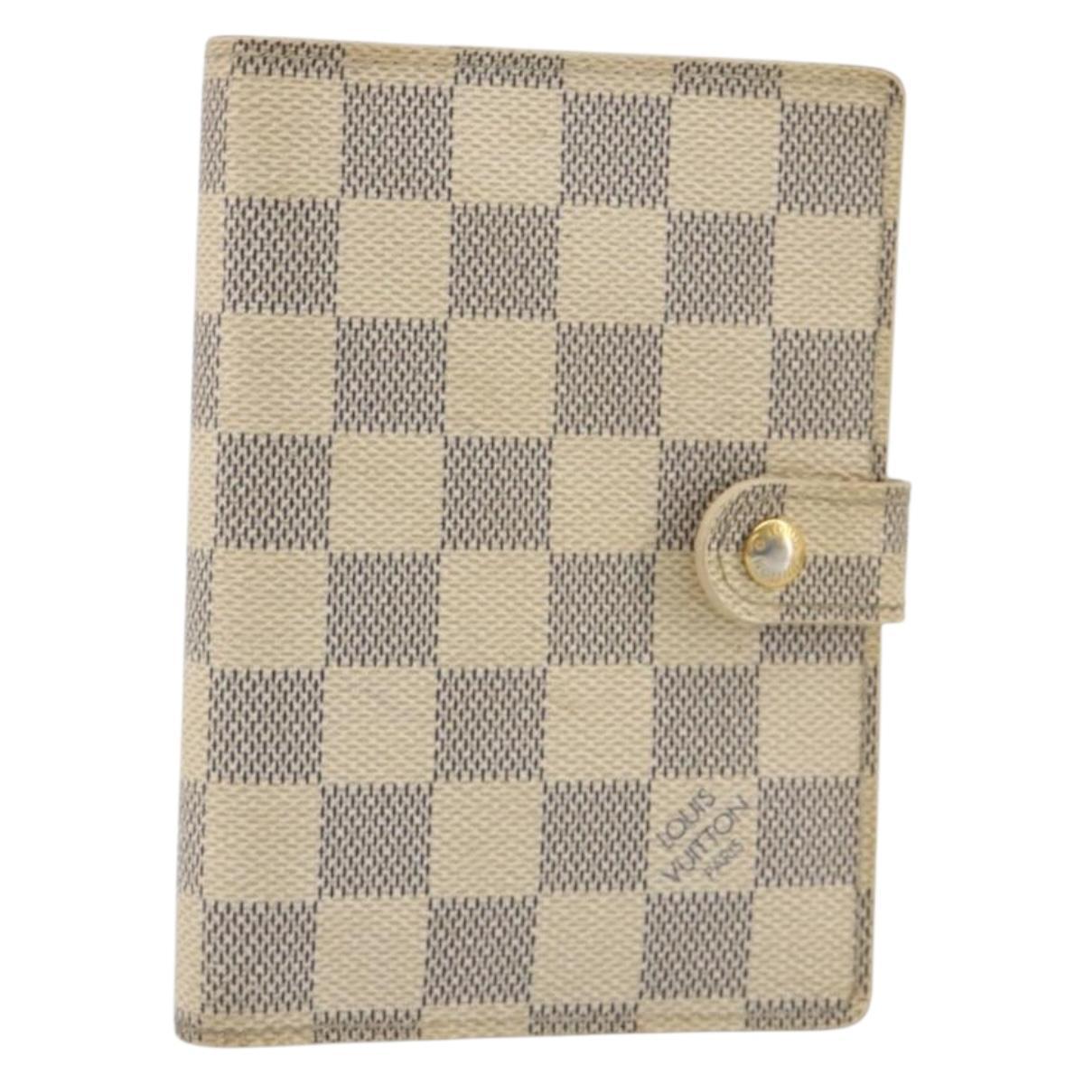 LOUIS VUITTON Damier Azur Agenda PM Day Planner Cover R20706 LV Auth 188195