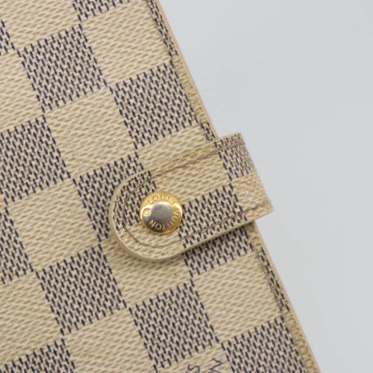 LOUIS VUITTON Damier Azur Agenda PM Day Planner Cover R20706 LV Auth 188195