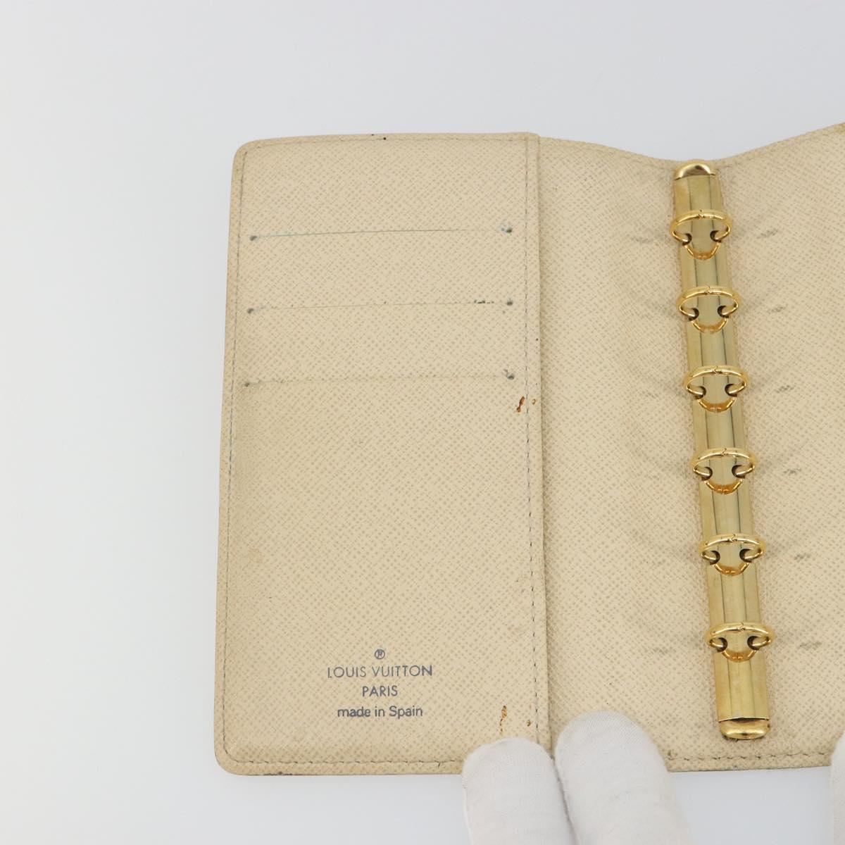 LOUIS VUITTON Damier Azur Agenda PM Day Planner Cover R20706 LV Auth 188195