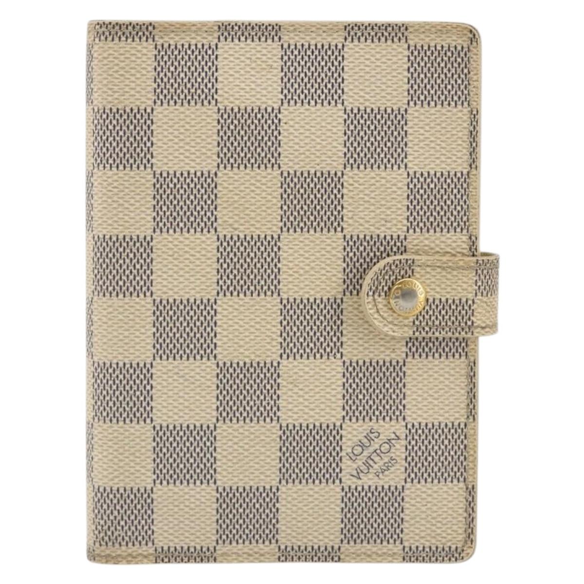 LOUIS VUITTON Damier Azur Agenda PM Day Planner Cover R20706 LV Auth 188195