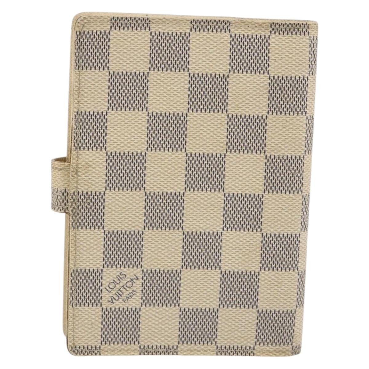 LOUIS VUITTON Damier Azur Agenda PM Day Planner Cover R20706 LV Auth 188195