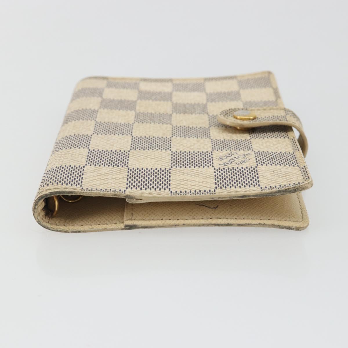 LOUIS VUITTON Damier Azur Agenda PM Day Planner Cover R20706 LV Auth 188195