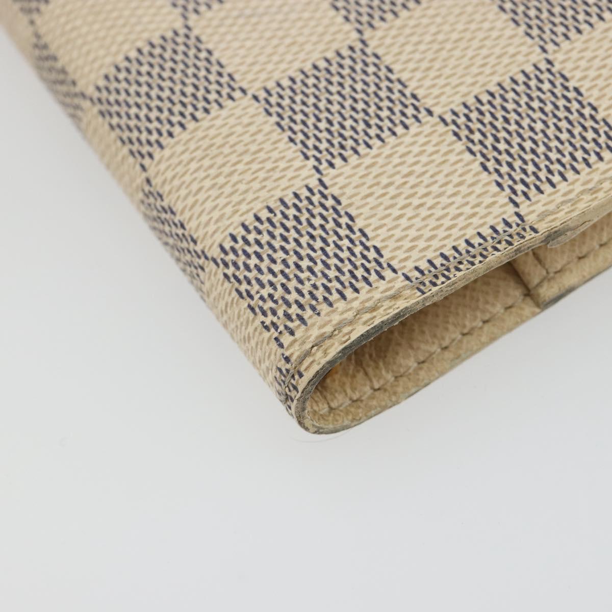 LOUIS VUITTON Damier Azur Agenda PM Day Planner Cover R20706 LV Auth 188195