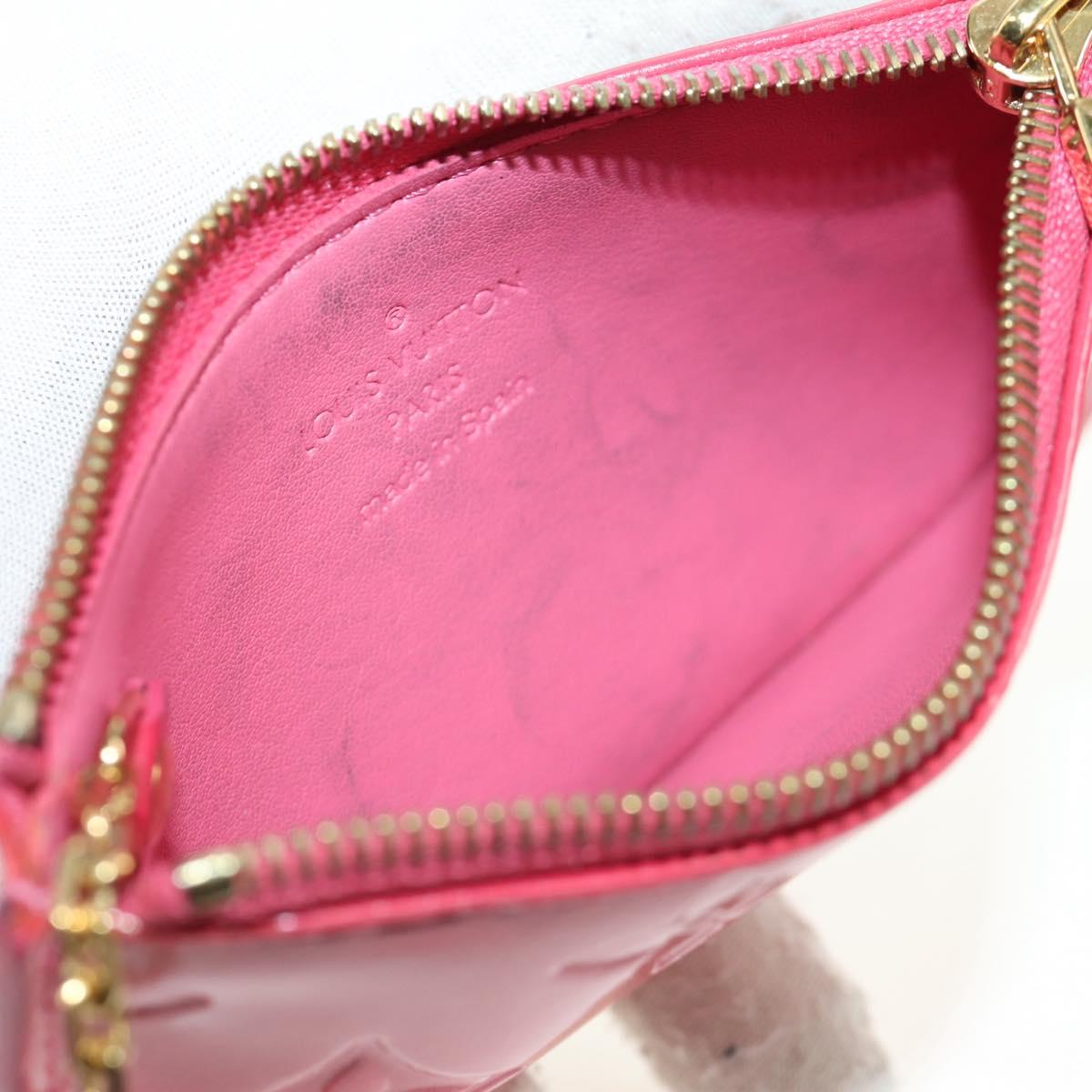 LOUIS VUITTON Monogram Vernis Pochette Cles Coin Purse Pink M91250 Auth 188197M