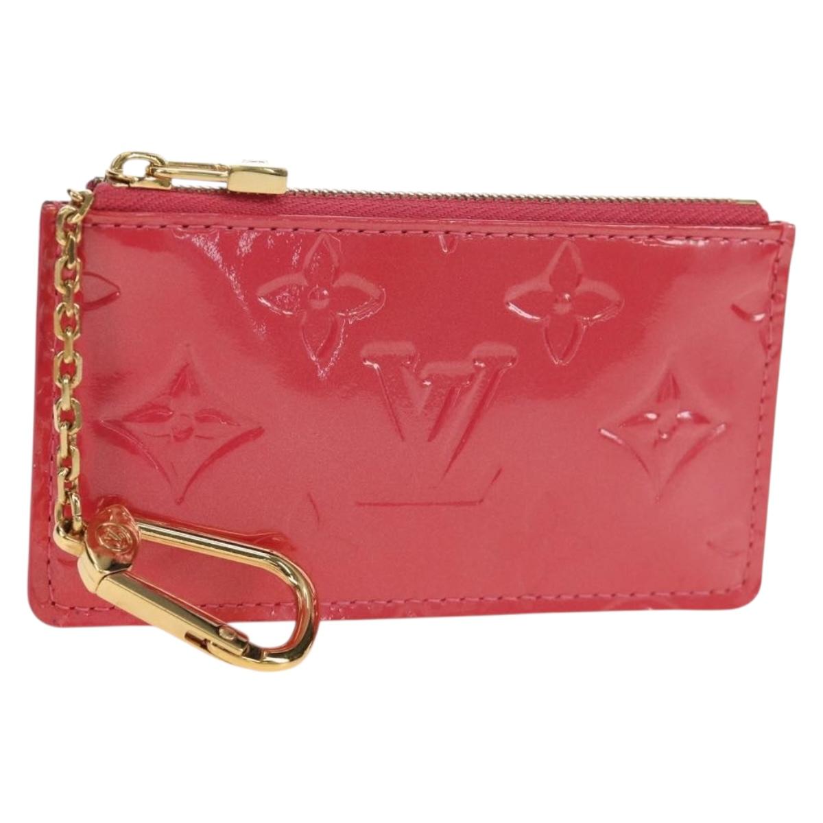 LOUIS VUITTON Monogram Vernis Pochette Cles Coin Purse Pink M91250 Auth 188197M