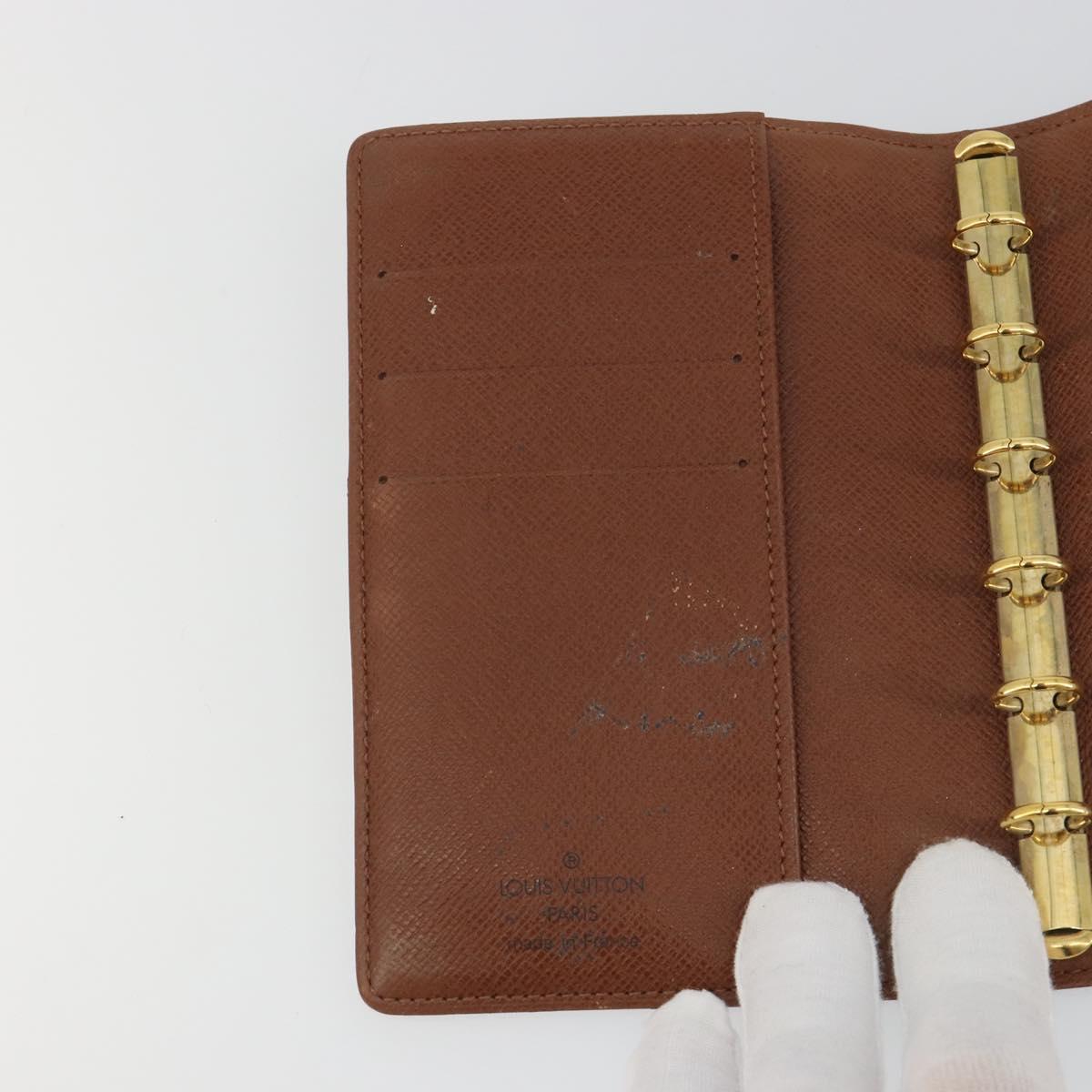 LOUIS VUITTON Monogram Agenda PM Day Planner Cover R20005 LV Auth 188198