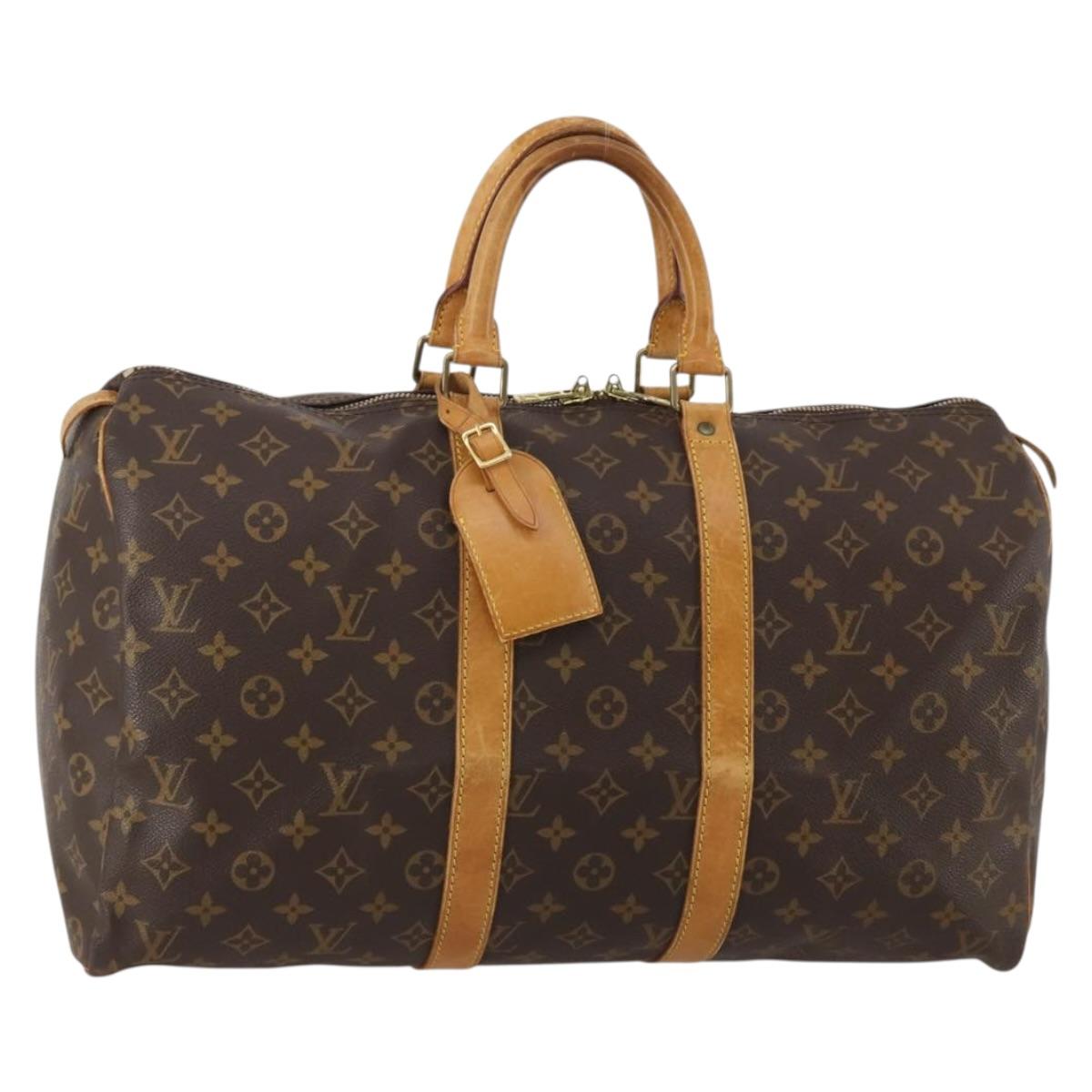 LOUIS VUITTON Monogram Keepall 50 Boston Bag M41426 LV Auth 188203