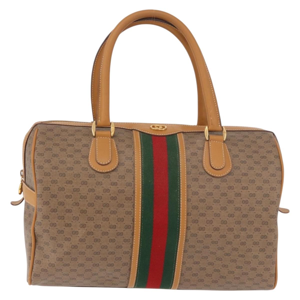 GUCCI Micro GG Supreme Web Sherry Line Bag PVC Beige 002 39 0168 Auth 188204