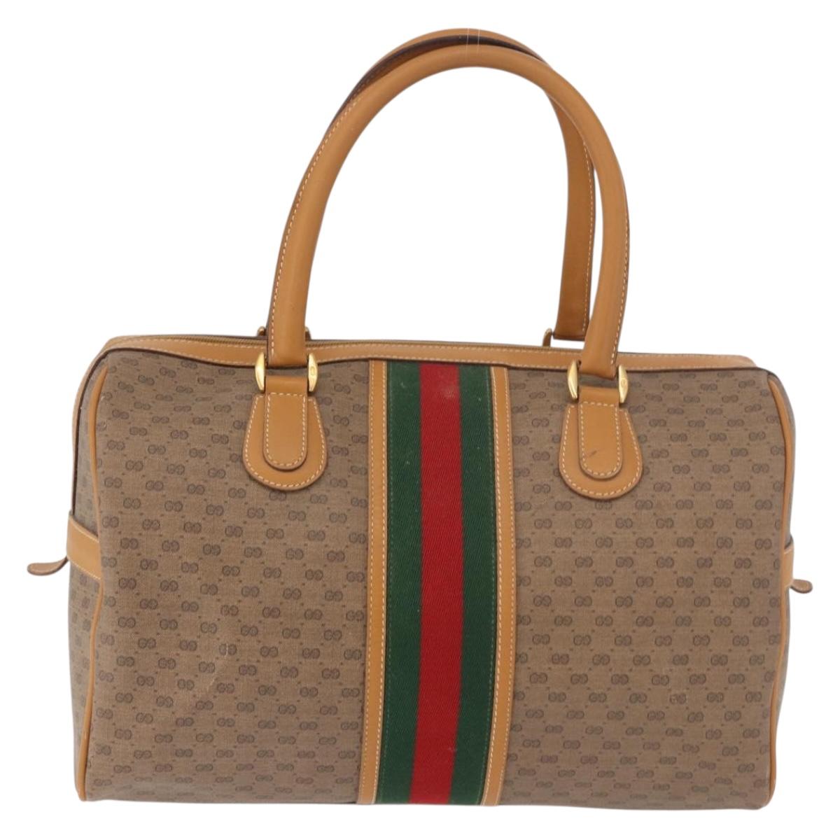 GUCCI Micro GG Supreme Web Sherry Line Bag PVC Beige 002 39 0168 Auth 188204