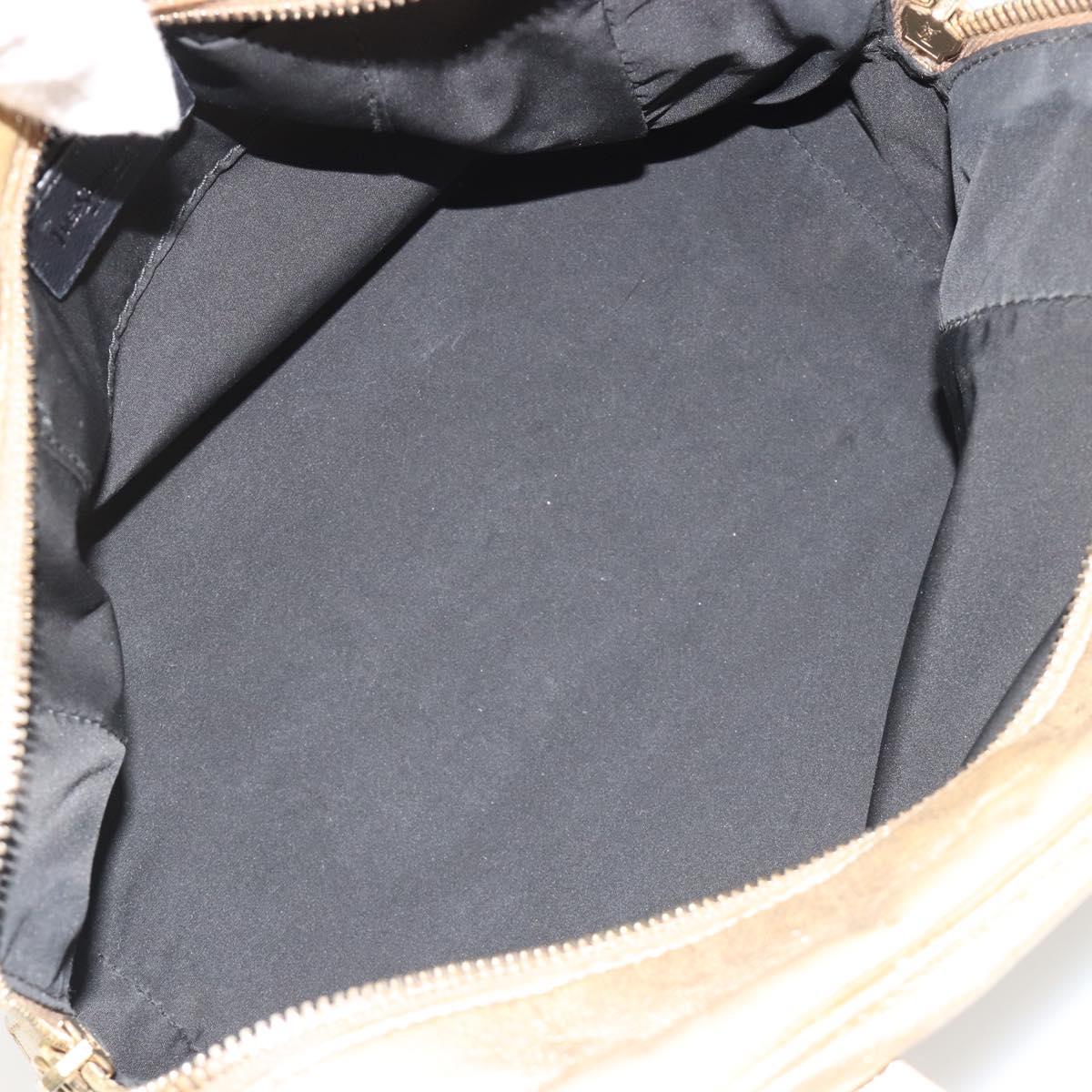 SAINT LAURENT Y Mail Hand Bag Leather Gold Auth 188208