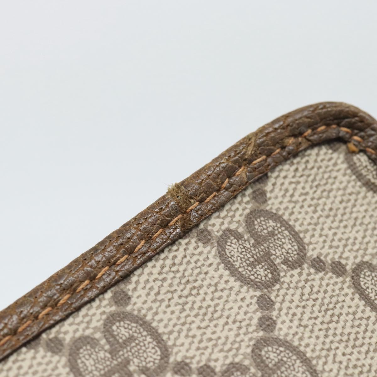 GUCCI GG Supreme Clutch Bag PVC Beige Gold Auth 188209
