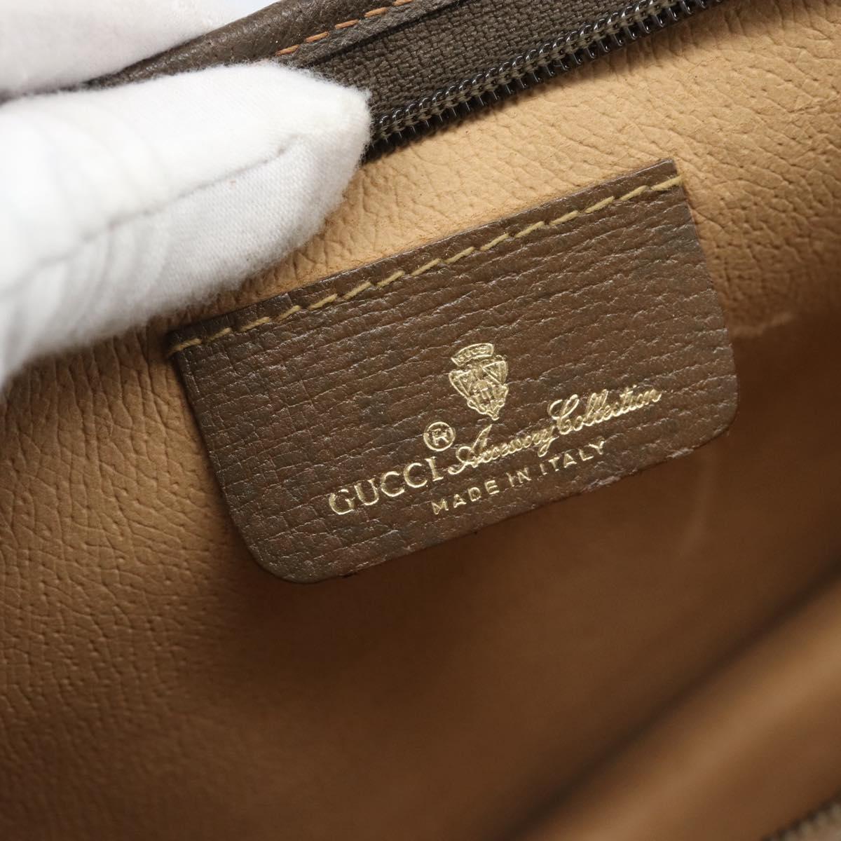 GUCCI GG Supreme Clutch Bag PVC Beige Gold Auth 188209