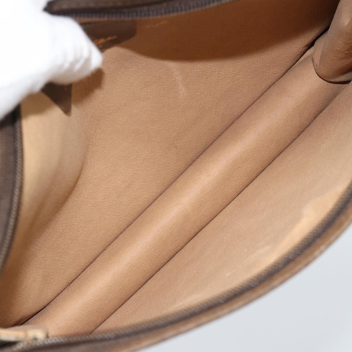 GUCCI GG Supreme Clutch Bag PVC Beige Gold Auth 188209