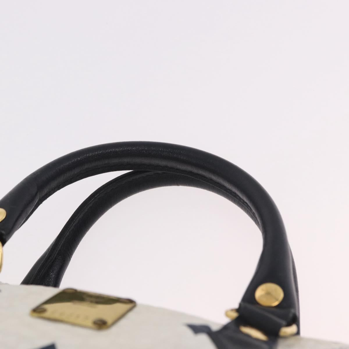 MCM Vicetos Logogram Hand Bag PVC Leather 2way White Gold Auth 188210