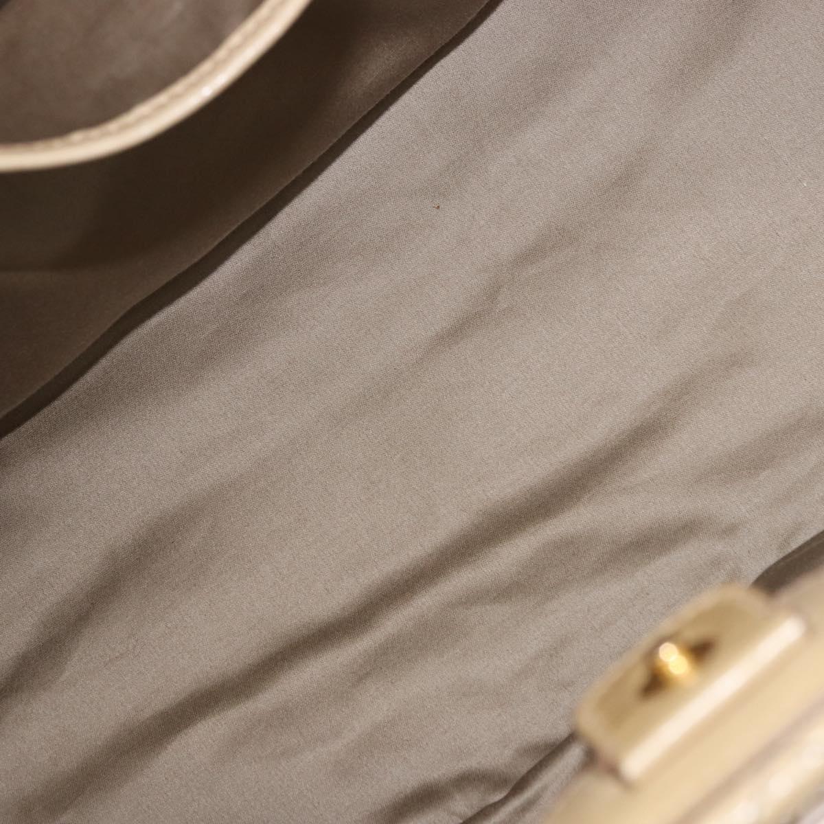 Miu Miu Tote Bag Leather 2way Beige Gold Auth 188214A