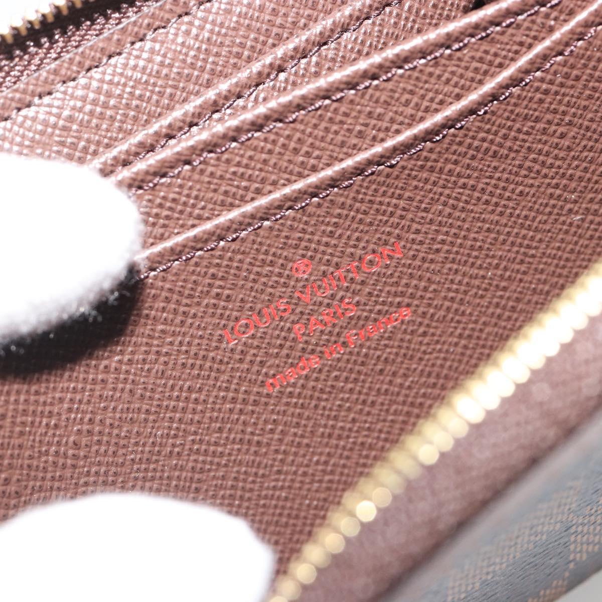 LOUIS VUITTON Damier Ebene Zippy Coin Purse N63070 LV Auth 188216M