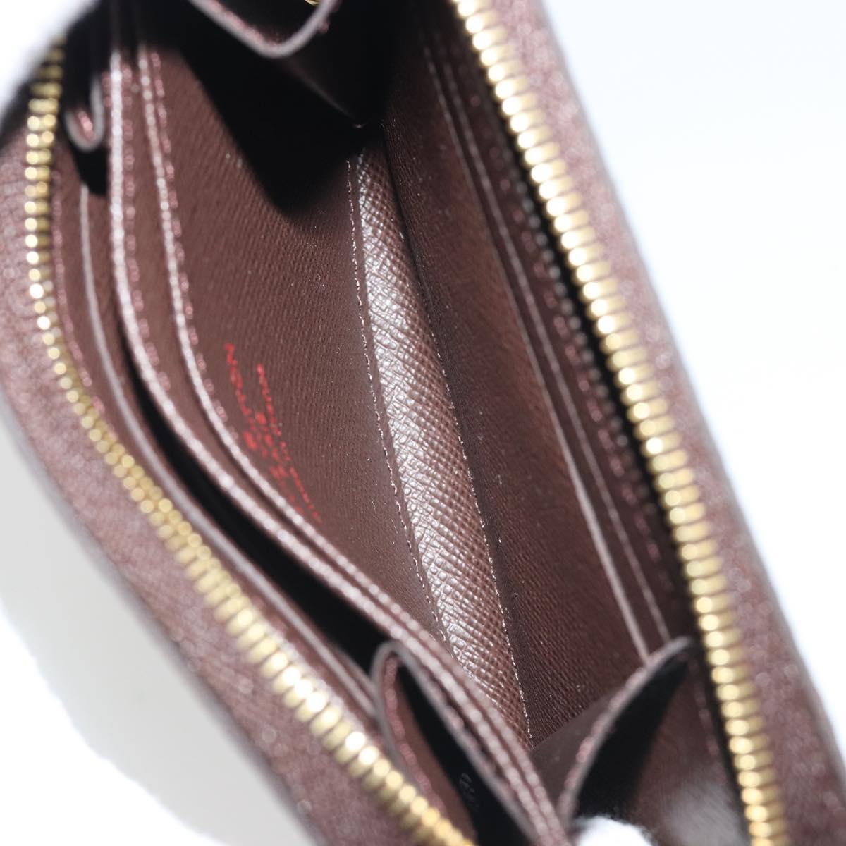LOUIS VUITTON Damier Ebene Zippy Coin Purse N63070 LV Auth 188216M