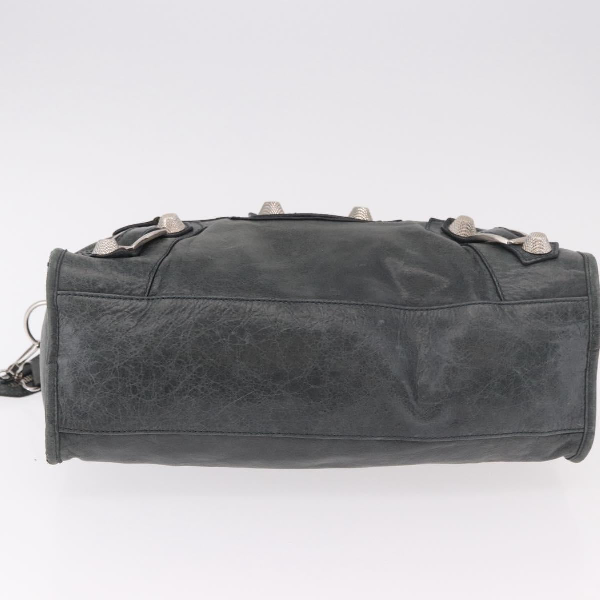 BALENCIAGA The Giant City Bag Leather 2way Gray Silver 173084 Auth 188218SAM