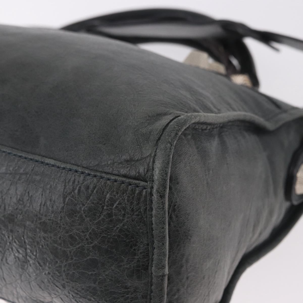 BALENCIAGA The Giant City Bag Leather 2way Gray Silver 173084 Auth 188218SAM
