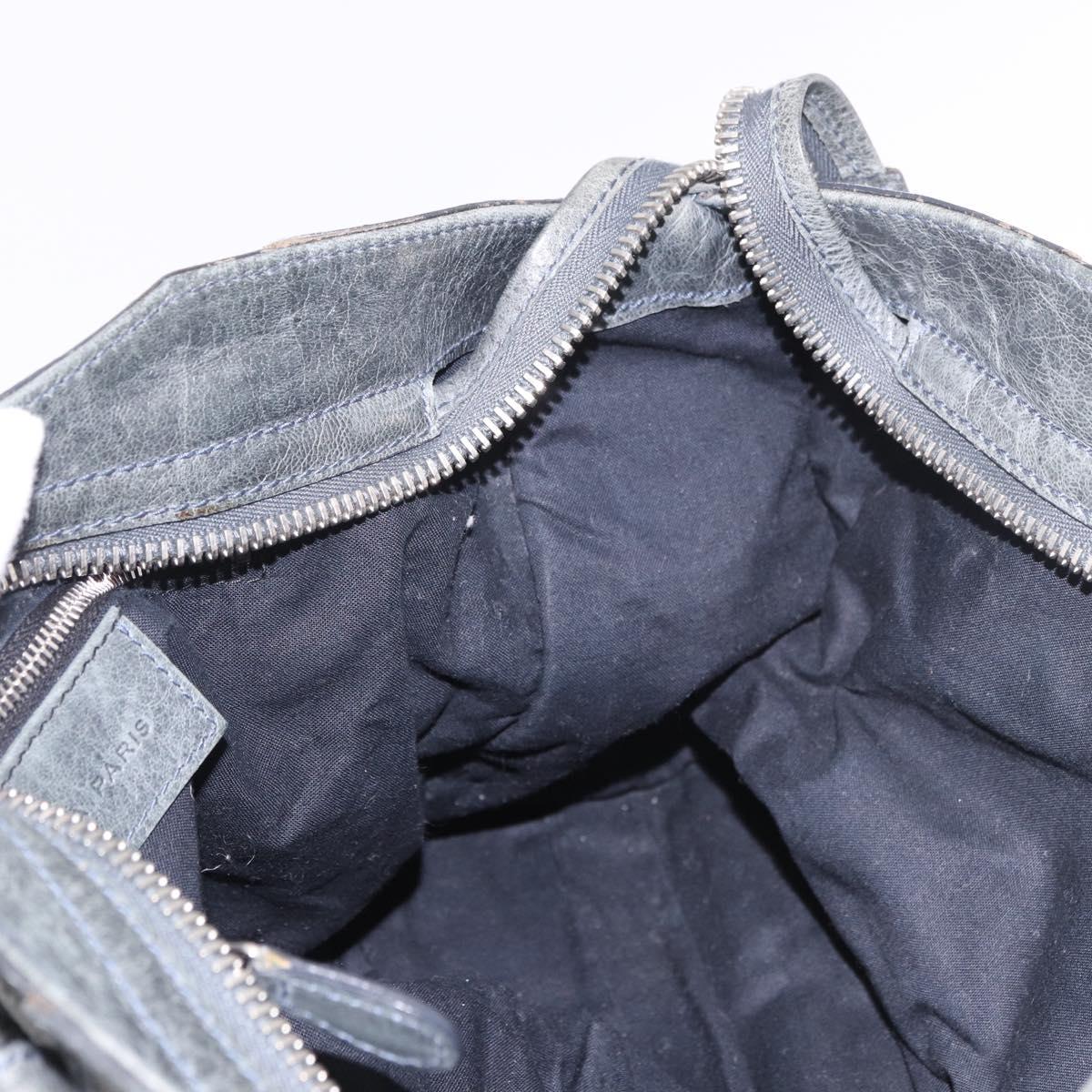 BALENCIAGA The Giant City Bag Leather 2way Gray Silver 173084 Auth 188218SAM