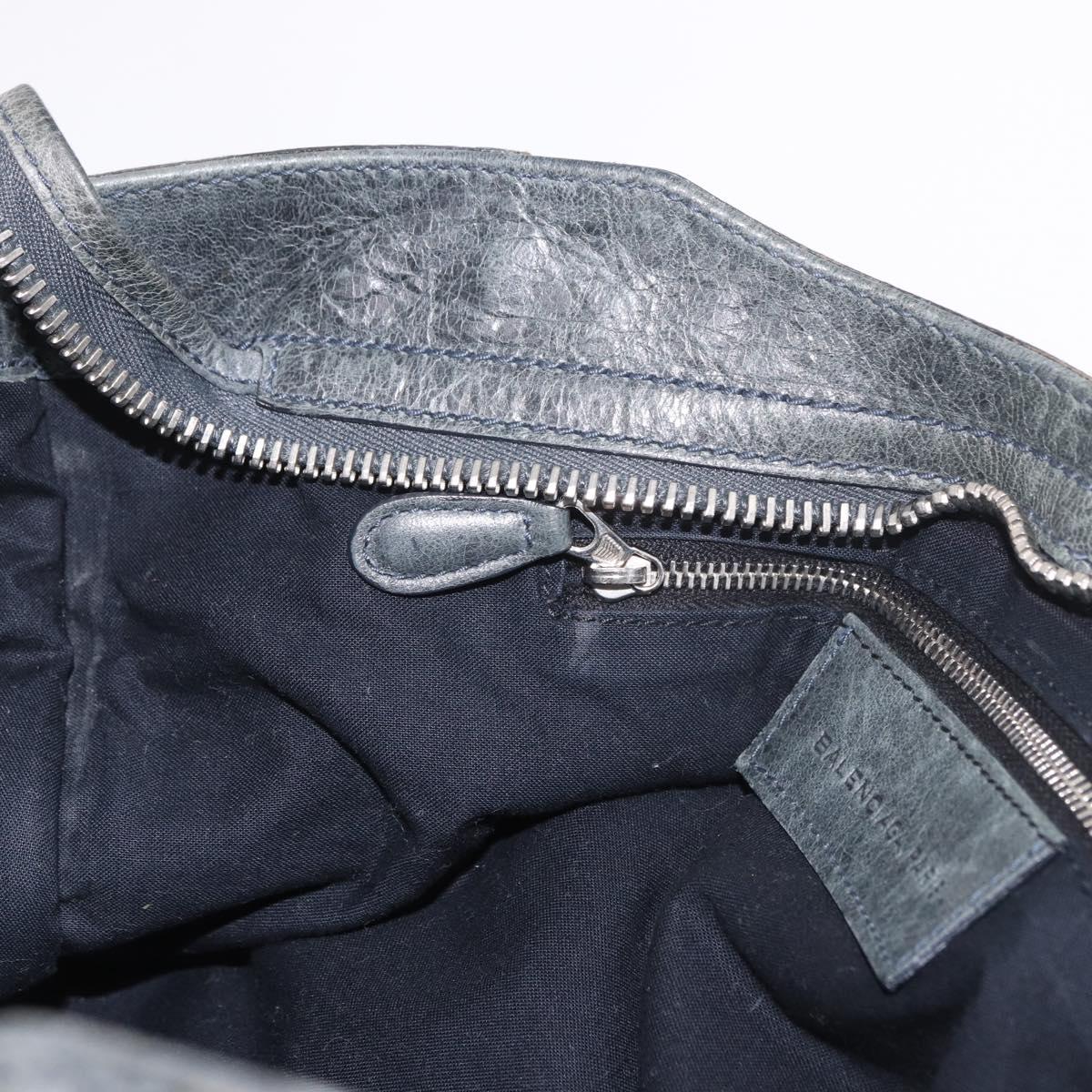 BALENCIAGA The Giant City Bag Leather 2way Gray Silver 173084 Auth 188218SAM