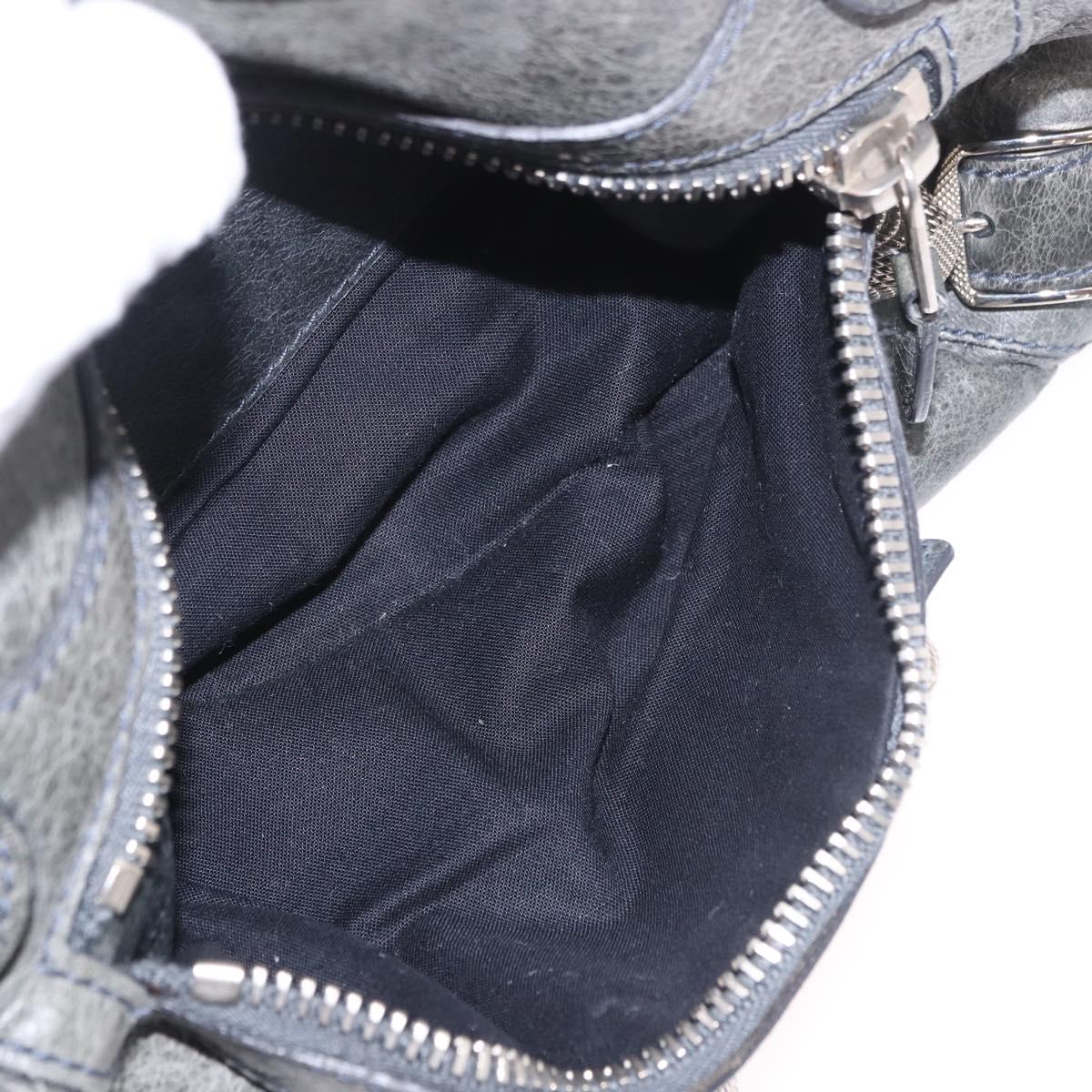 BALENCIAGA The Giant City Bag Leather 2way Gray Silver 173084 Auth 188218SAM