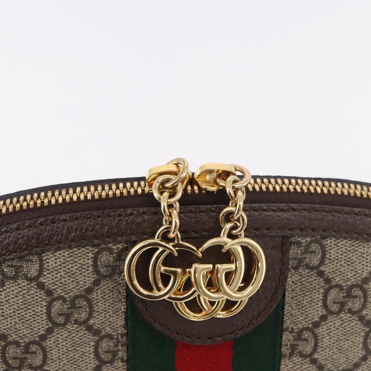 GUCCI GG Supreme Web Sherry Line Shoulder Bag PVC Beige Gold 499621 Auth 188219A
