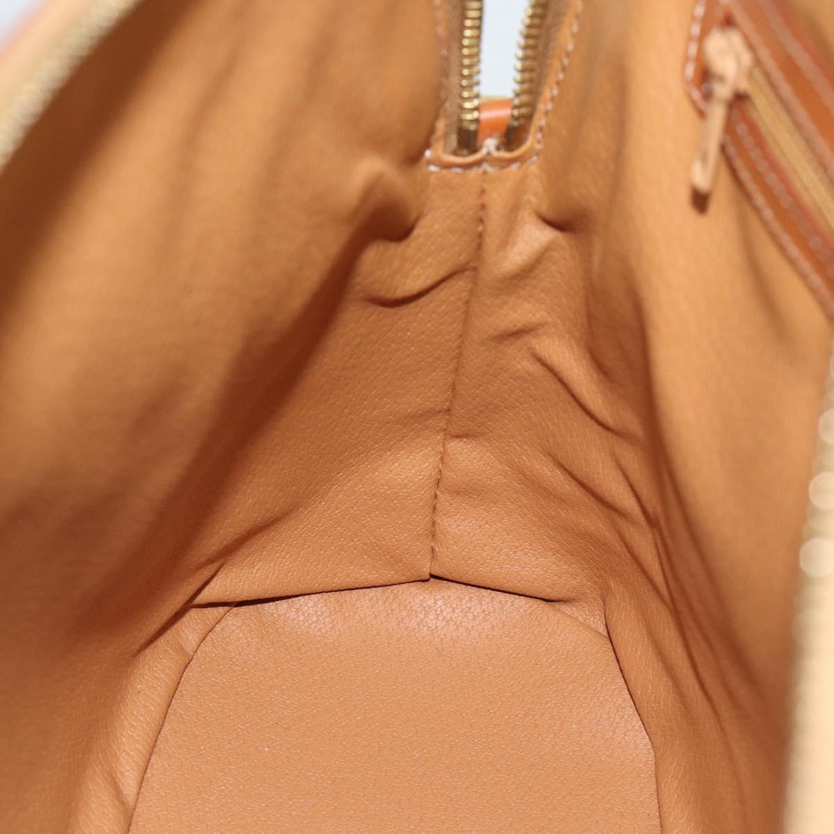 CELINE Macadam Canvas Hand Bag PVC Leather 2way Brown Gold Auth 188224SAV