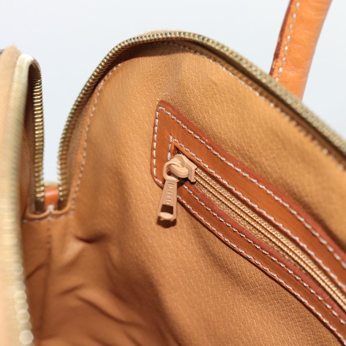 CELINE Macadam Canvas Hand Bag PVC Leather 2way Brown Gold Auth 188224SAV