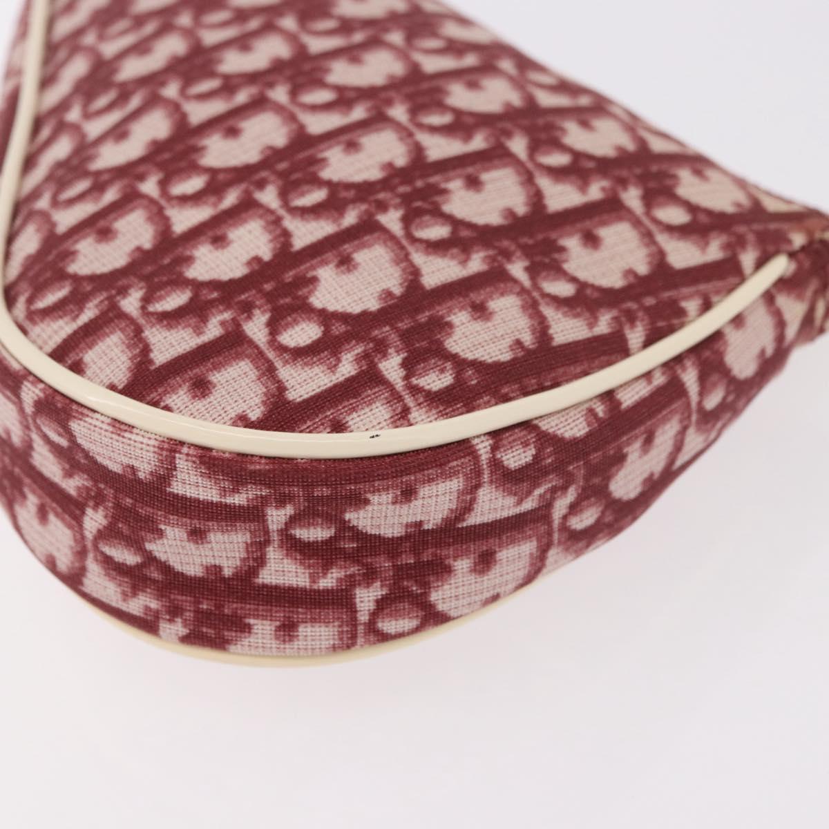 Christian Dior Saddle Pouch PVC Red Silver Auth 188225SAV