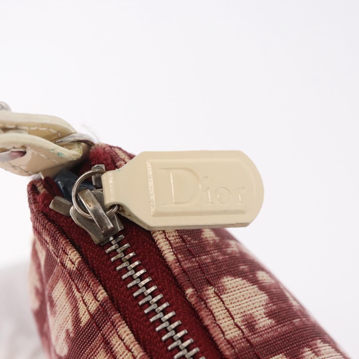 Christian Dior Saddle Pouch PVC Red Silver Auth 188225SAV