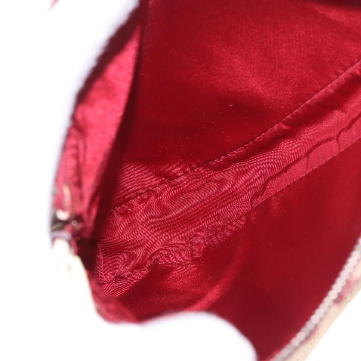 Christian Dior Saddle Pouch PVC Red Silver Auth 188225SAV