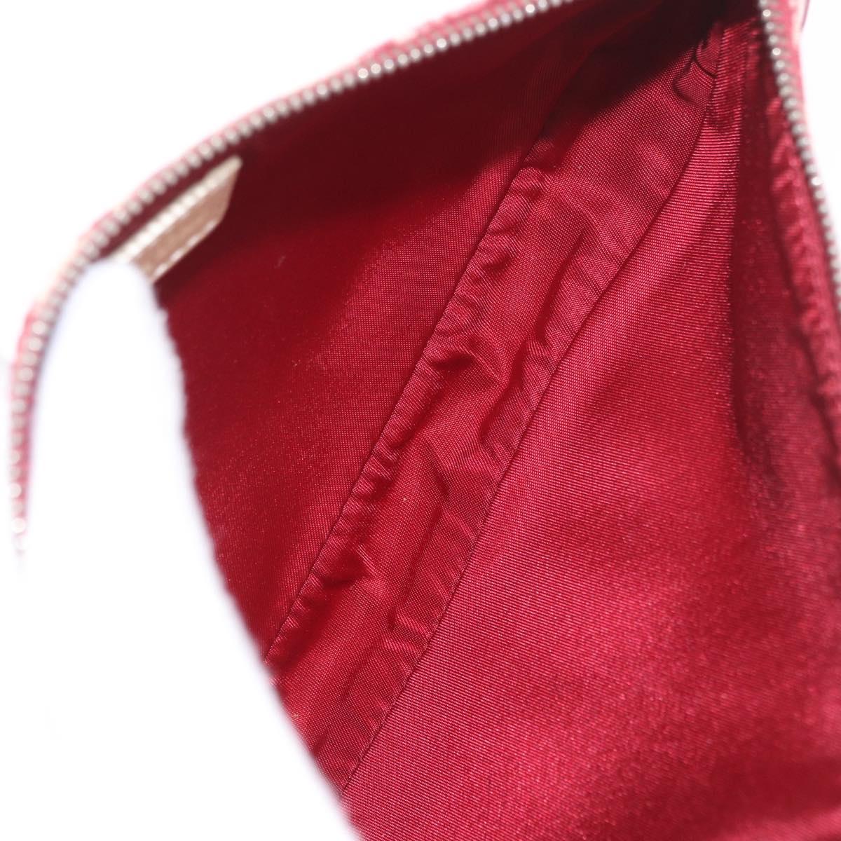 Christian Dior Saddle Pouch PVC Red Silver Auth 188225SAV