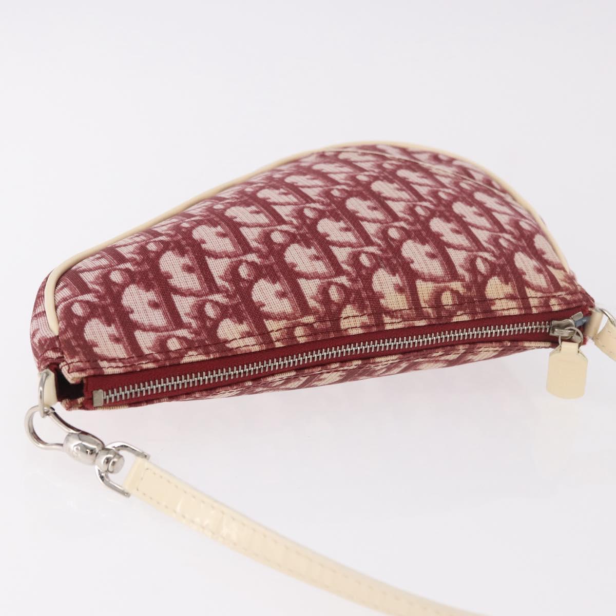Christian Dior Saddle Pouch PVC Red Silver Auth 188225SAV