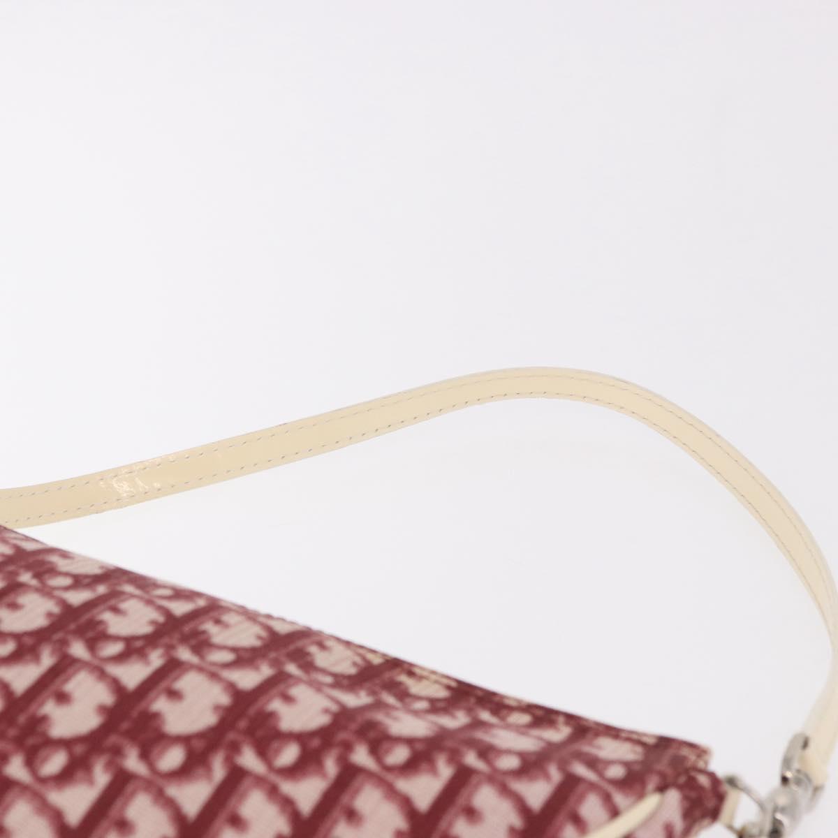 Christian Dior Saddle Pouch PVC Red Silver Auth 188225SAV