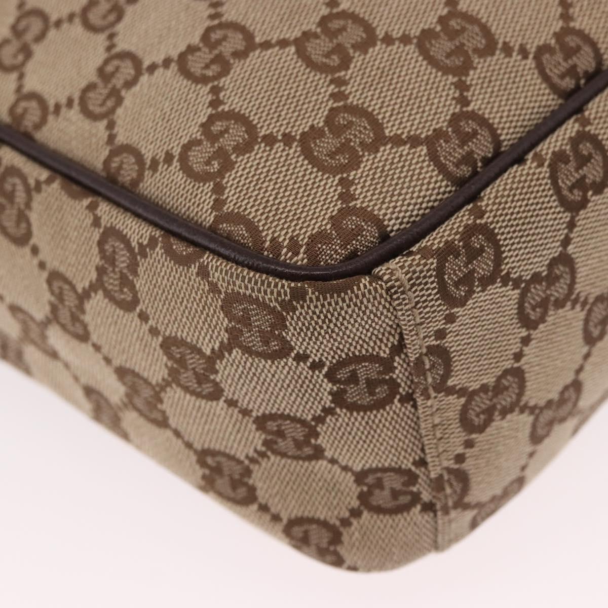 GUCCI GG Canvas Shoulder Bag Beige Silver 122759 Auth 188226A