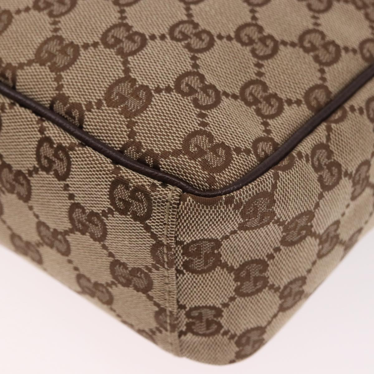 GUCCI GG Canvas Shoulder Bag Beige Silver 122759 Auth 188226A
