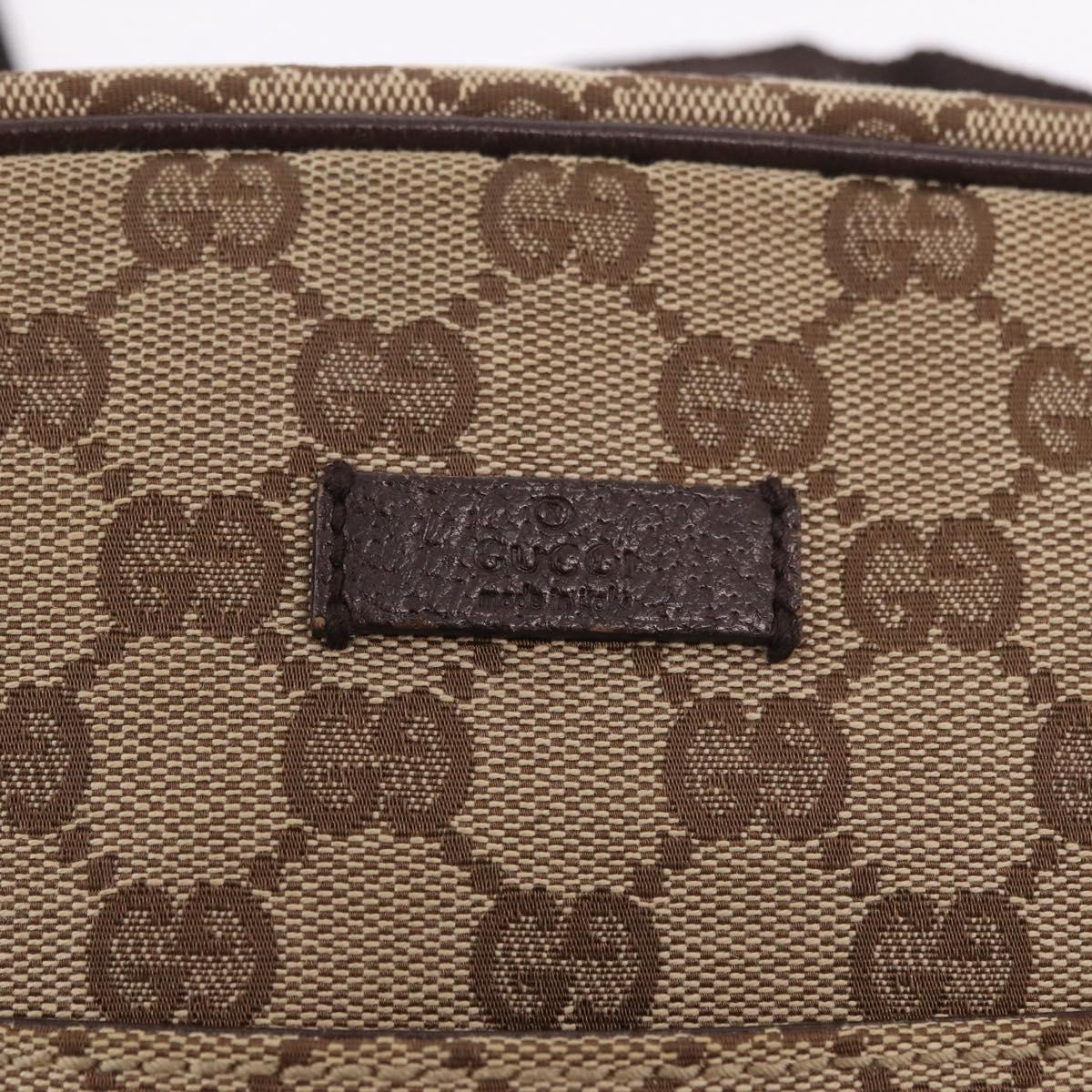 GUCCI GG Canvas Shoulder Bag Beige Silver 122759 Auth 188226A