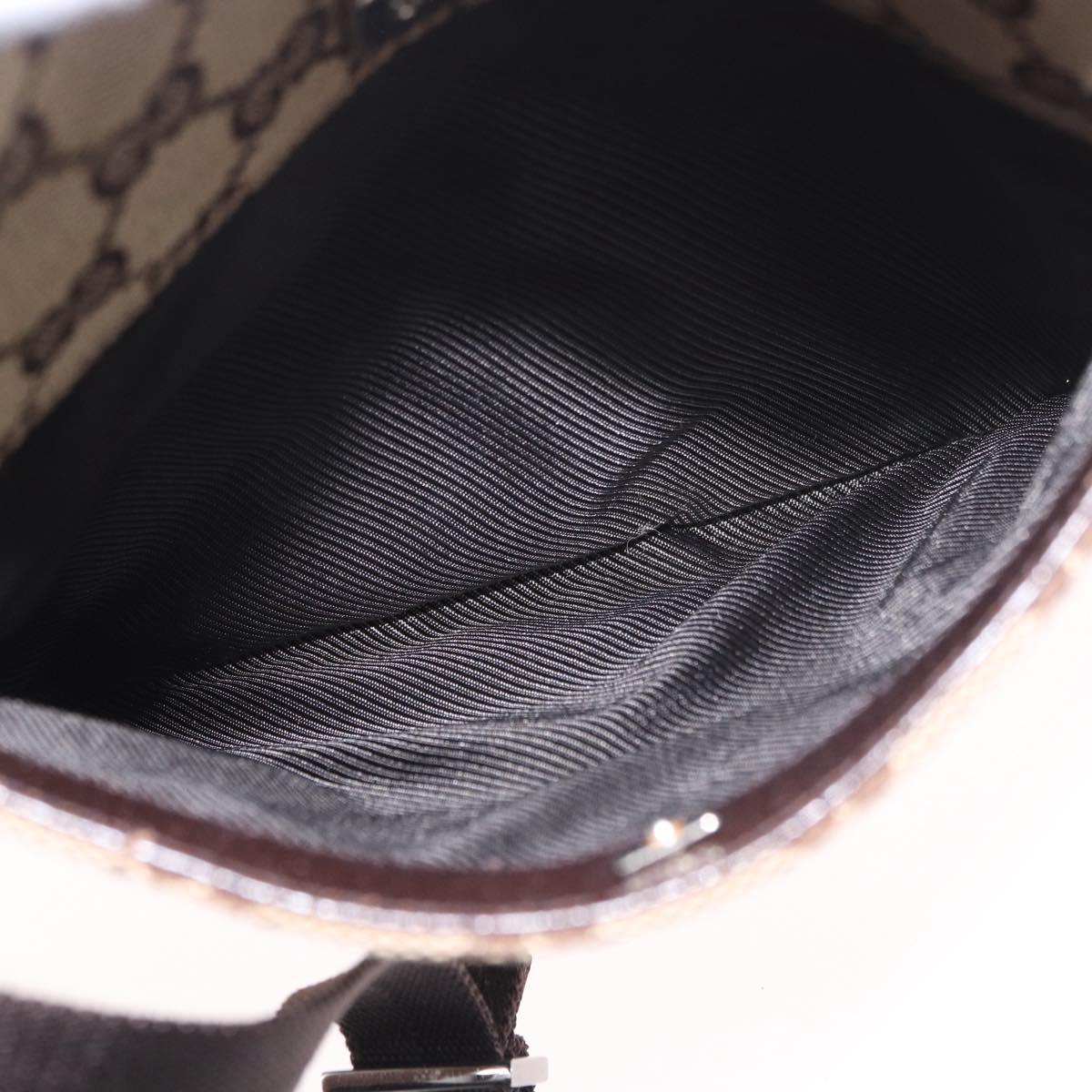 GUCCI GG Canvas Shoulder Bag Beige Silver 122759 Auth 188226A