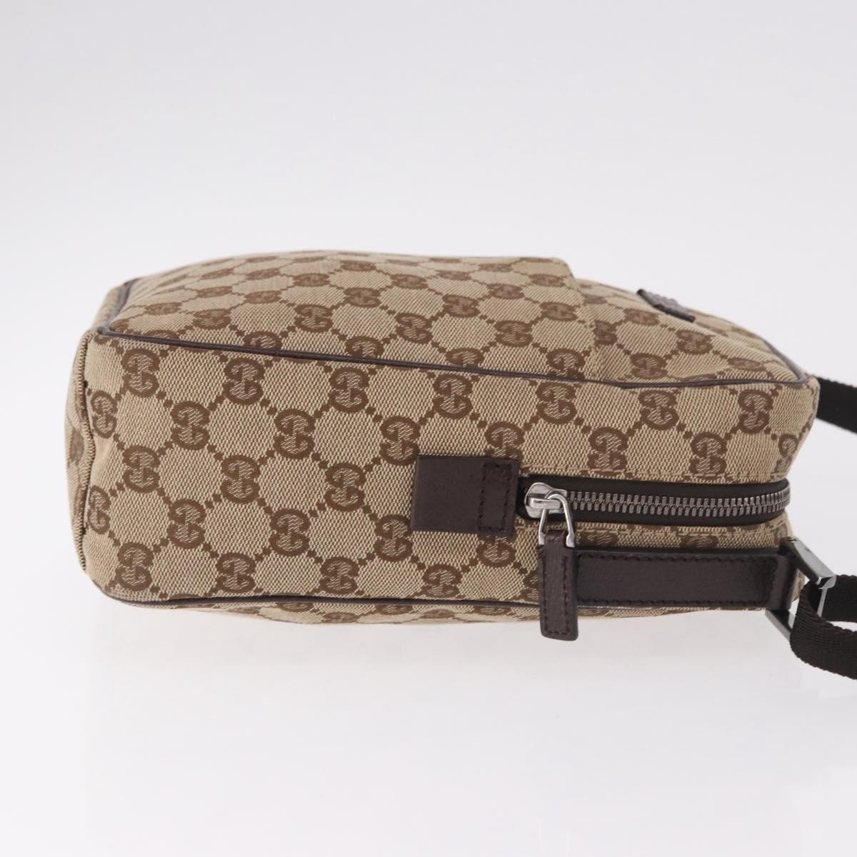 GUCCI GG Canvas Shoulder Bag Beige Silver 122759 Auth 188226A