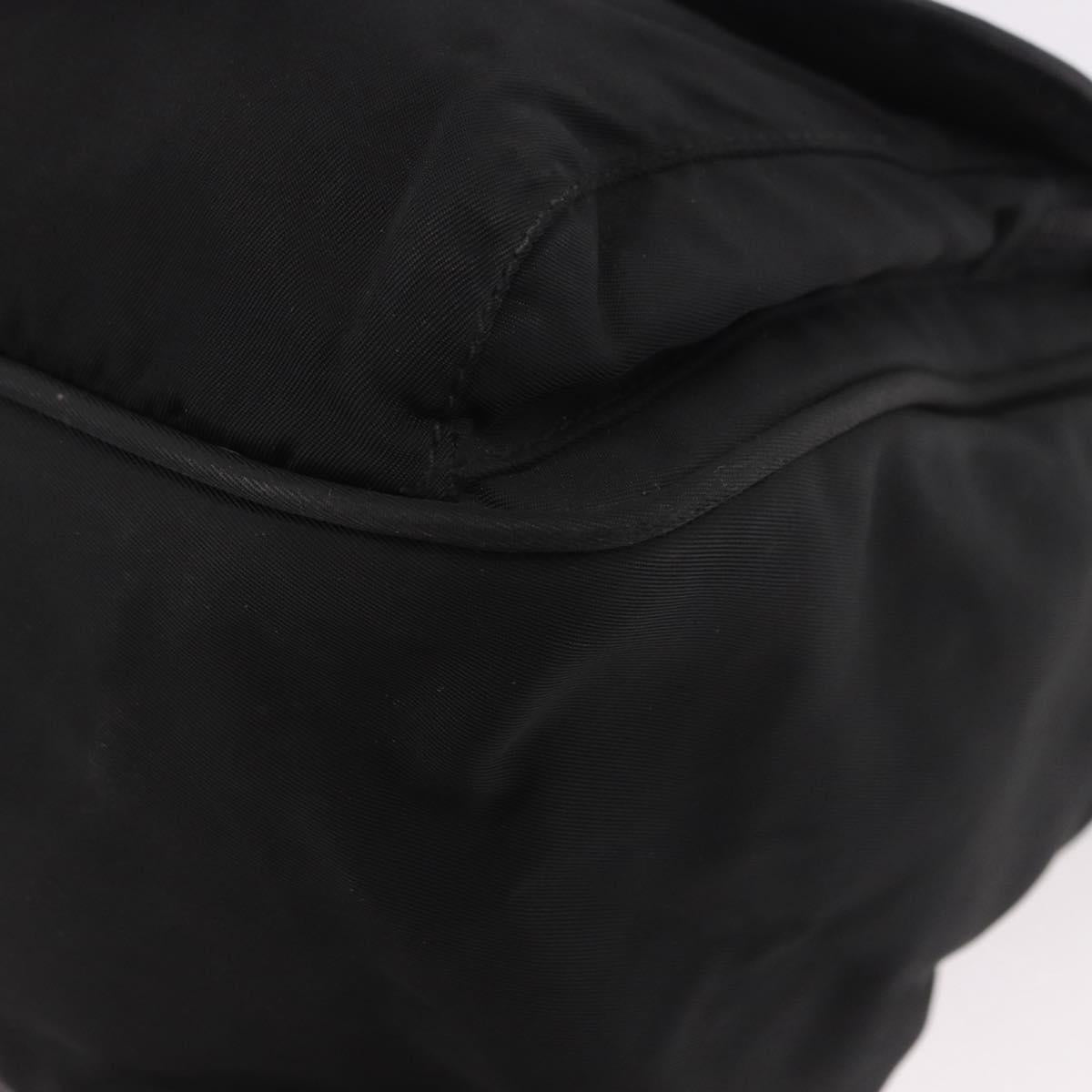 PRADA Shoulder Bag Nylon Black Silver Auth 188230