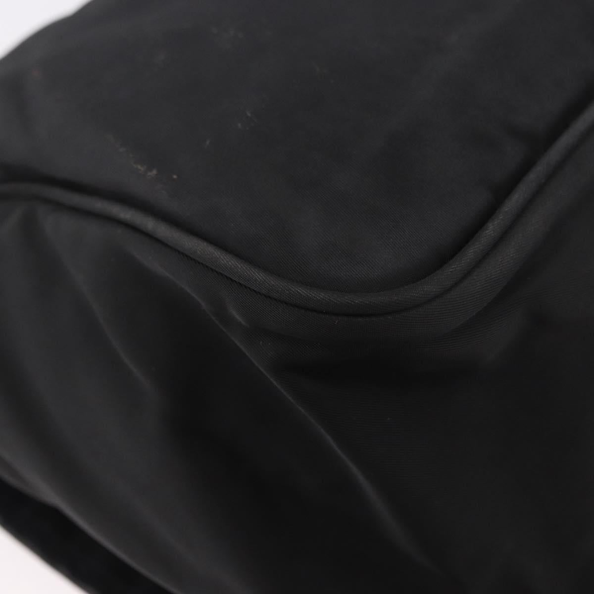 PRADA Shoulder Bag Nylon Black Silver Auth 188230