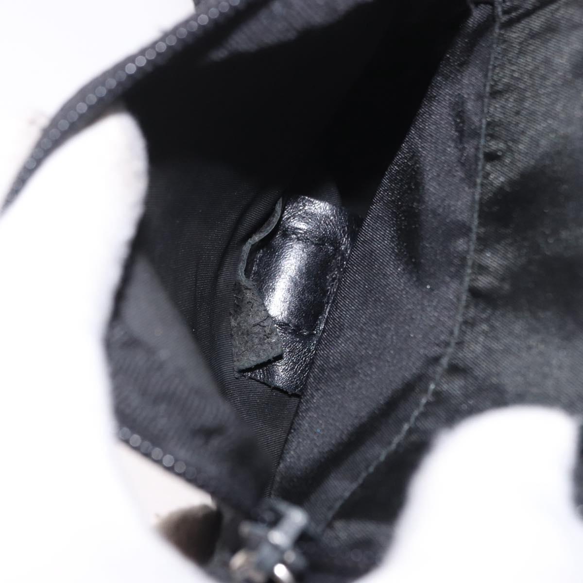 PRADA Shoulder Bag Nylon Black Silver Auth 188230