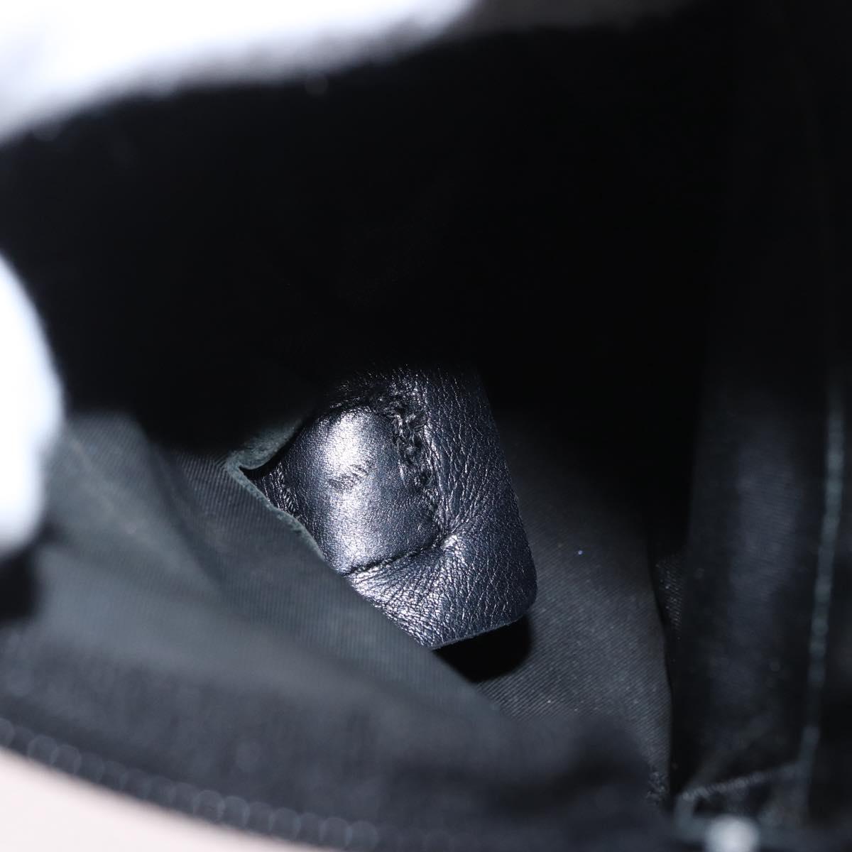 PRADA Shoulder Bag Nylon Black Silver Auth 188230